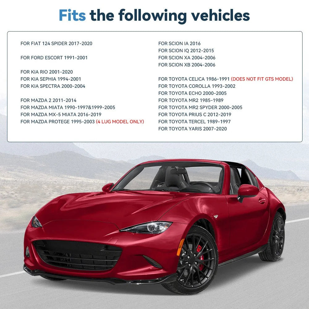 2X 1 inch Hubcentric Wheel Spacers 4x100 12x1.5 For Mazda MX-5 Miata Ford Escort 6B93BC-57 [3]