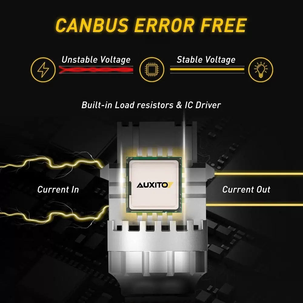 2X 3157 Yellow Amber LED Turn Signal Light Bulb Super Bright CANBUS 3156 EOA 6B93BC-57 [6]