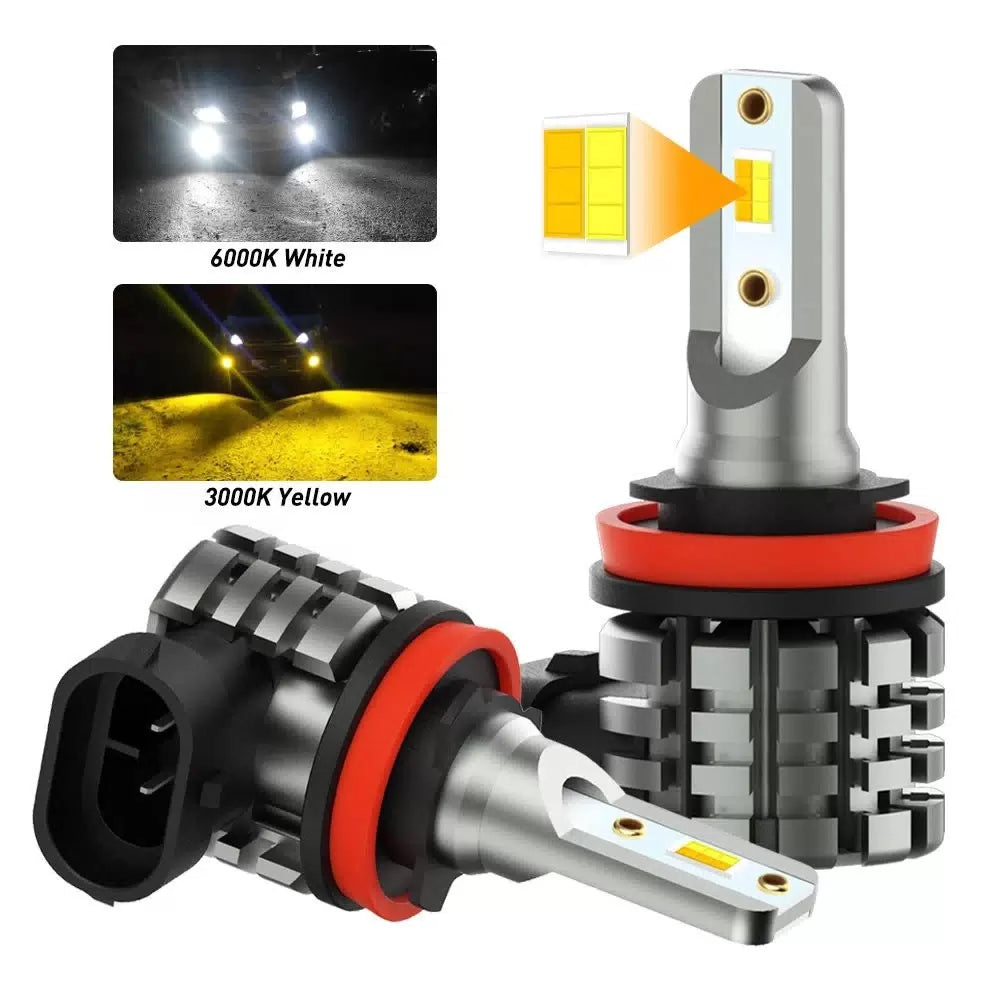 2X AUXITO H11 H8 White Amber Yellow LED Fog Light Bulb Dual Color Switchback L6 AUXITO [2]