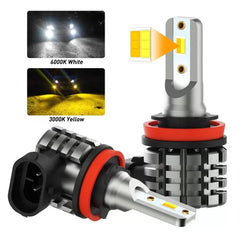 2X AUXITO H11 H8 White Amber Yellow LED Fog Light Bulb Dual Color Switchback L6 AUXITO [2]