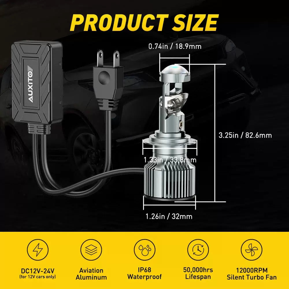 2X AUXITO H7 White LED Headlight Bulb High/Low Beam Fog kit 6500K Y19 EOA AUXITO [2]