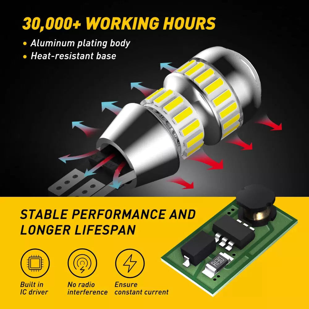 2X AUXITO LED Reverse Backup Light Bulb T15 912 921 Extremely Bright White 6000K AUXITO [6]