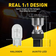 2X AUXITO LED Turn Signal Lights 7440 7441 Amber Canbus No Hyper Flash 4KP EOA AUXITO [3]