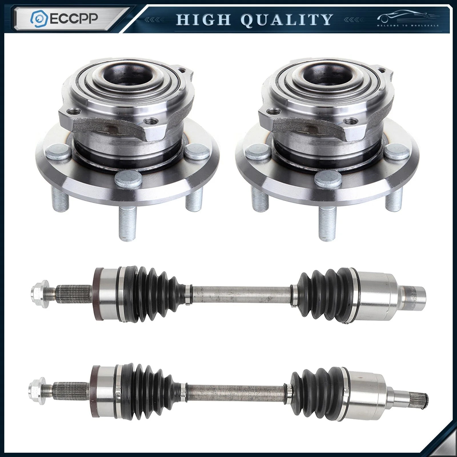 2X CV Axles + 2X Wheel Hub Bearings Front For Dodge Charger Challenger AWD Only KOEEP [1]