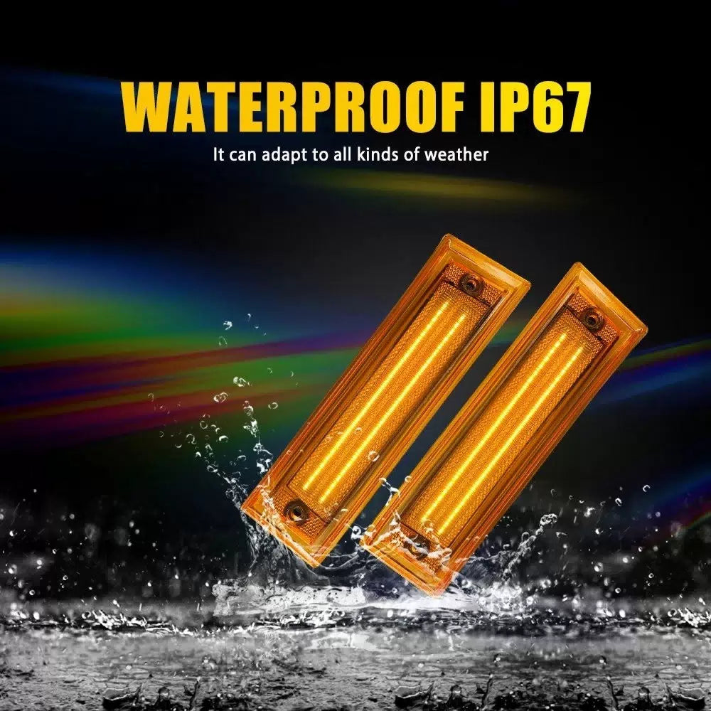 2X For 1981-1991 GMC Chevy Pickup Truck Front Signal Side Marker Light Amber Len 6B93BC-57 [8]