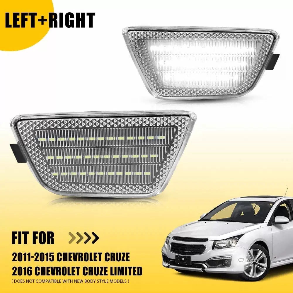 2X For 2011-2015 Chevrolet Cruze LED Front White Side Marker Lights Clear Lens A 6B93BC-57 [1]