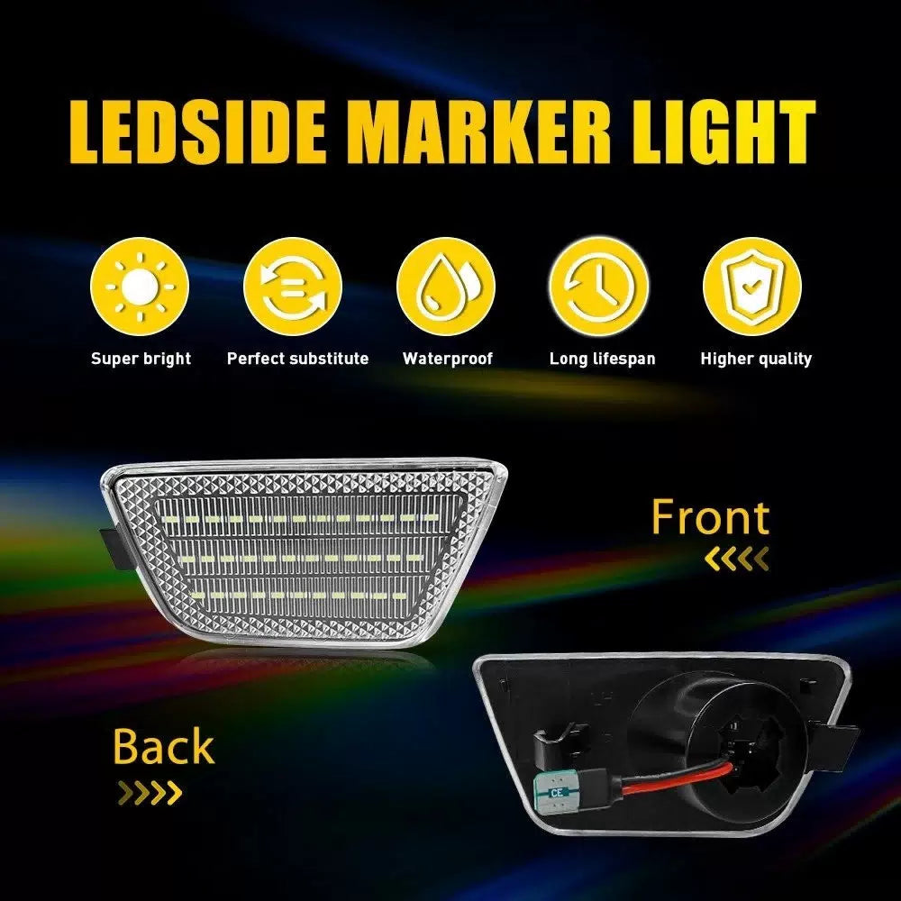 2X For 2011-2015 Chevrolet Cruze LED Front White Side Marker Lights Clear Lens A 6B93BC-57 [7]