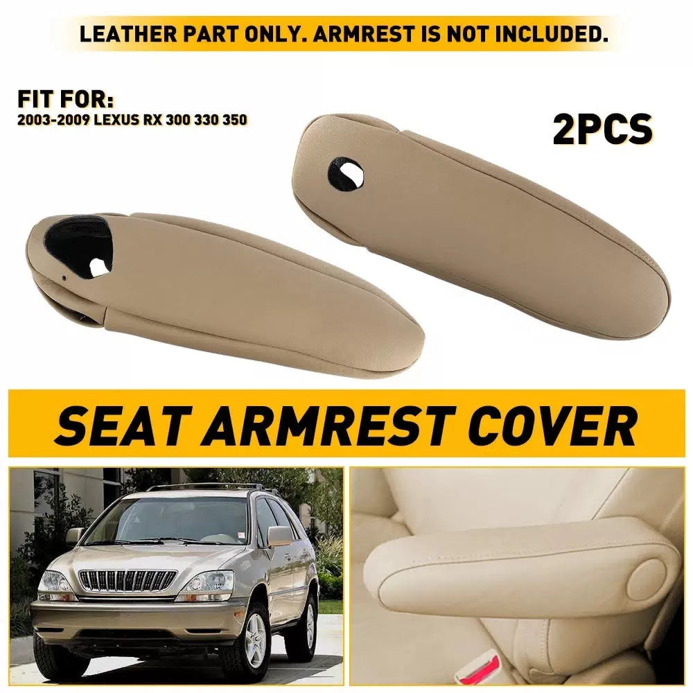 2X For Lexus RX 300 330 350 Beige 2003-09 Leather Seat Armrest Cover Durable EOA 6B93BC-57 [1]