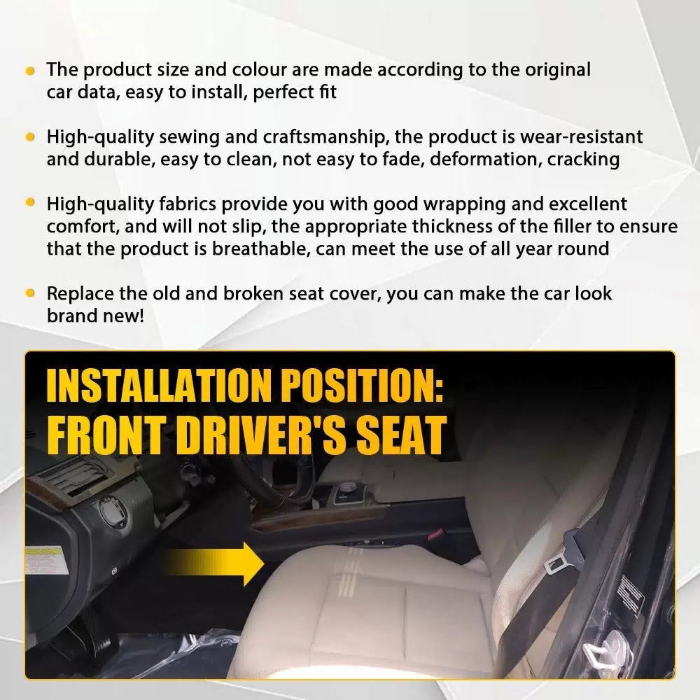 2X For Mercedes Benz E350 E550 2010-2014 Driver Bottom Leather Seat Cover Tan EA 6B93BC-57 [2]