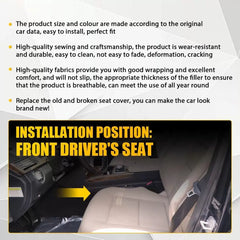 2X For Mercedes Benz E350 E550 2010-2014 Driver Bottom Leather Seat Cover Tan EA 6B93BC-57 [2]