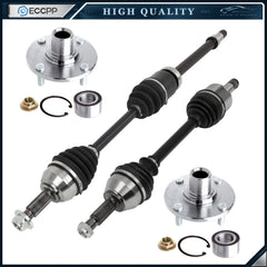 2X Front Wheel Hub & Bearings Kit + 2X CV Axles For Ford Focus 2000-2011 4 Lug KOEEP [1]