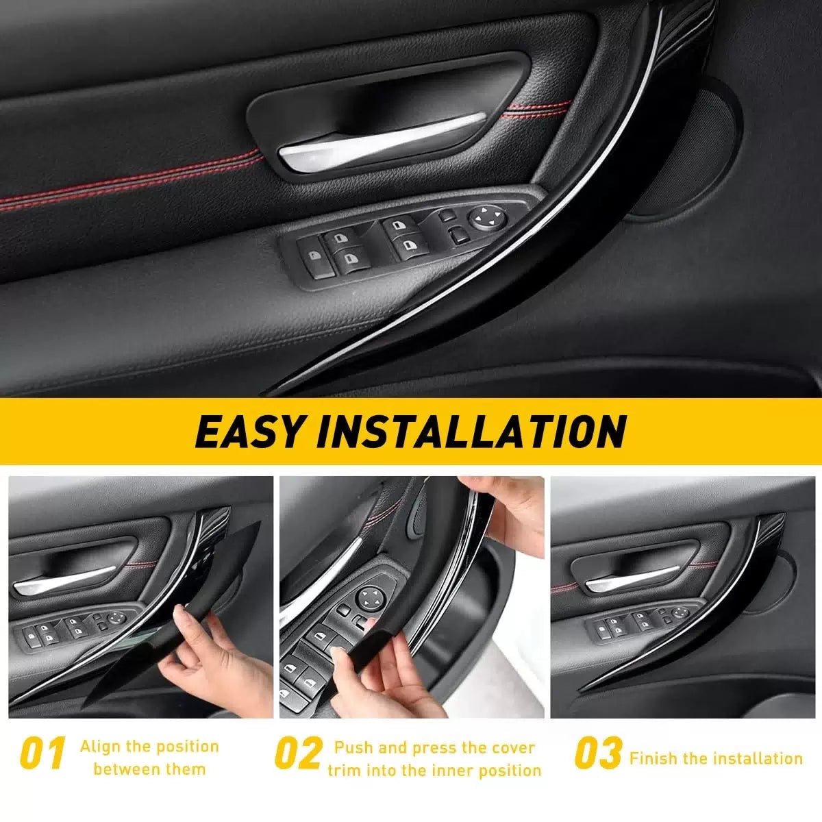 2X Inner Door Handle Inside Cover Case Protect For BMW 3/4 Series F30 F35 F34 EA 6B93BC-57 [4]