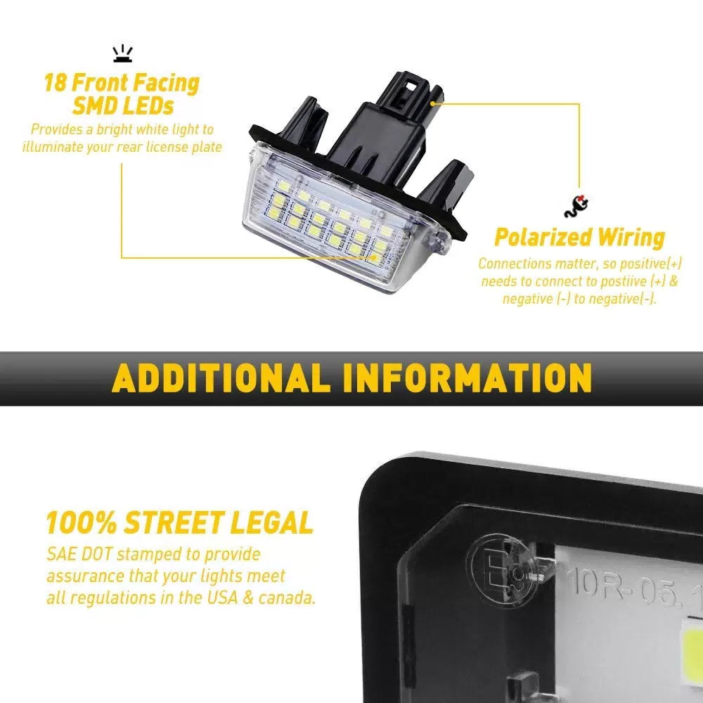 2X PURE WHITE LED Plate License Light Lamp For Camry Toyota Avalon Highlander 6B93BC-57 [8]