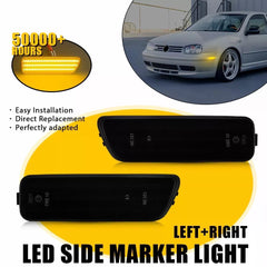 2X Smoked Amber LED Side Marker Light For Volkswagen Gen4 Jetta 1999 00-2005 EOA 6B93BC-57 [1]
