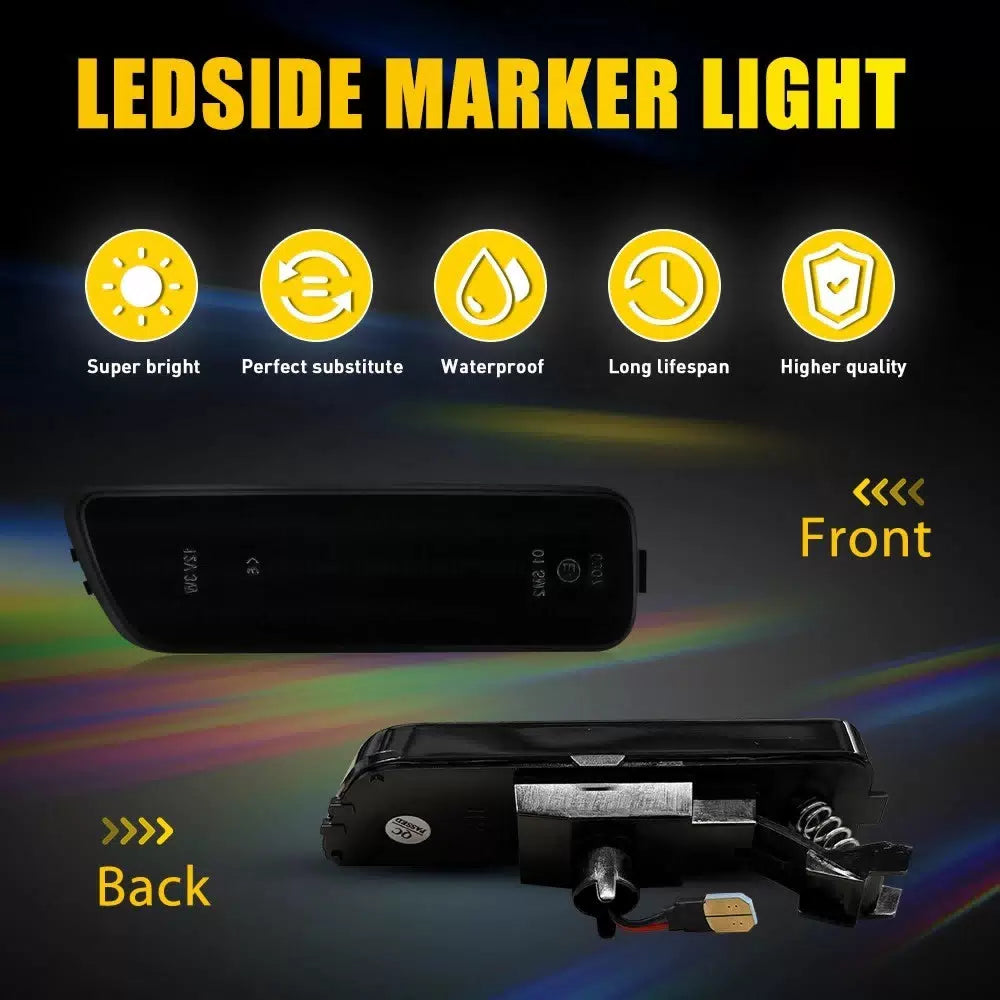 2X Smoked Amber LED Side Marker Light For Volkswagen Gen4 Jetta 1999 00-2005 EOA 6B93BC-57 [9]
