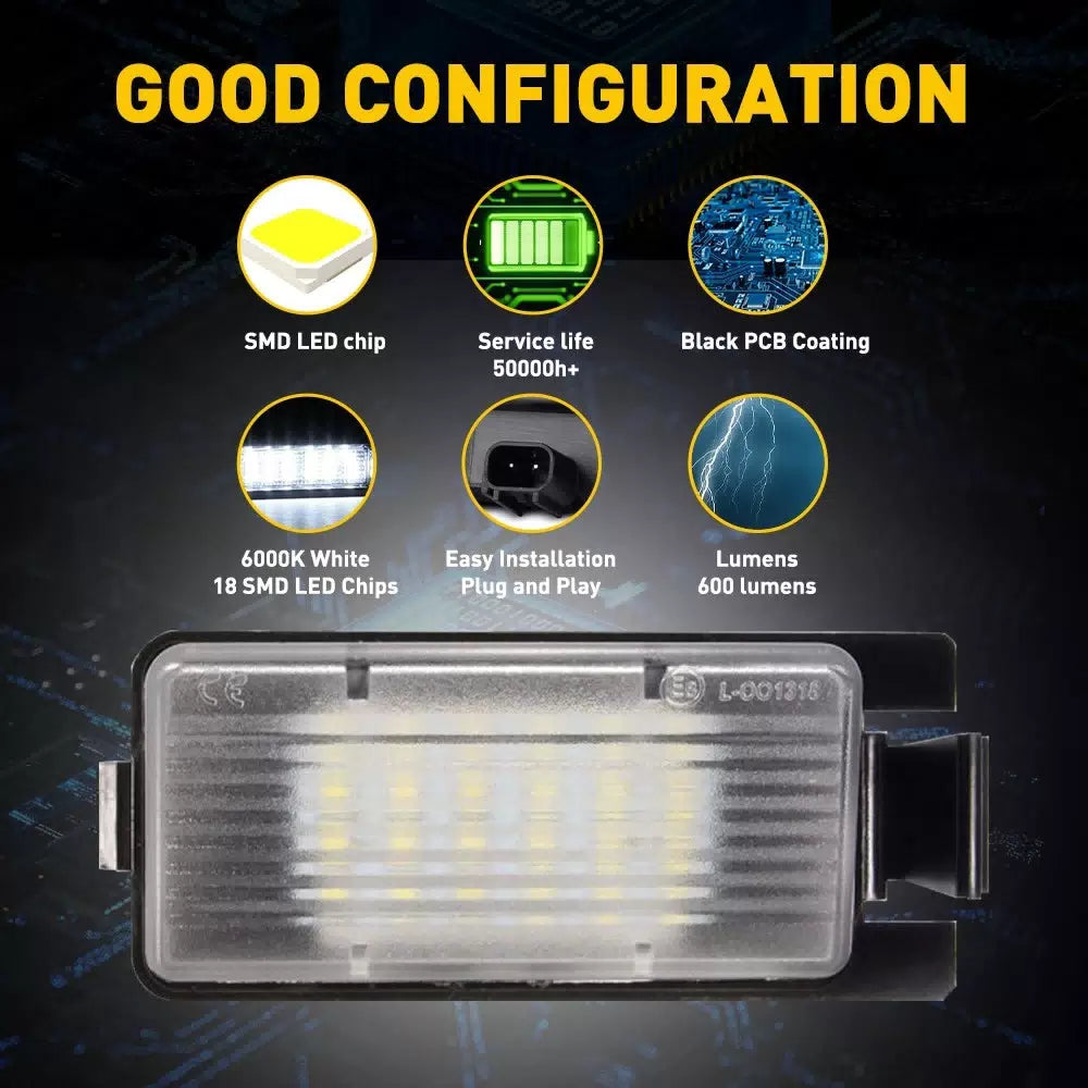 2X White LED License Plate Light 6000K For 2007-2012 NISSAN VERSA HATCHBACK 5DR 6B93BC-57 [5]