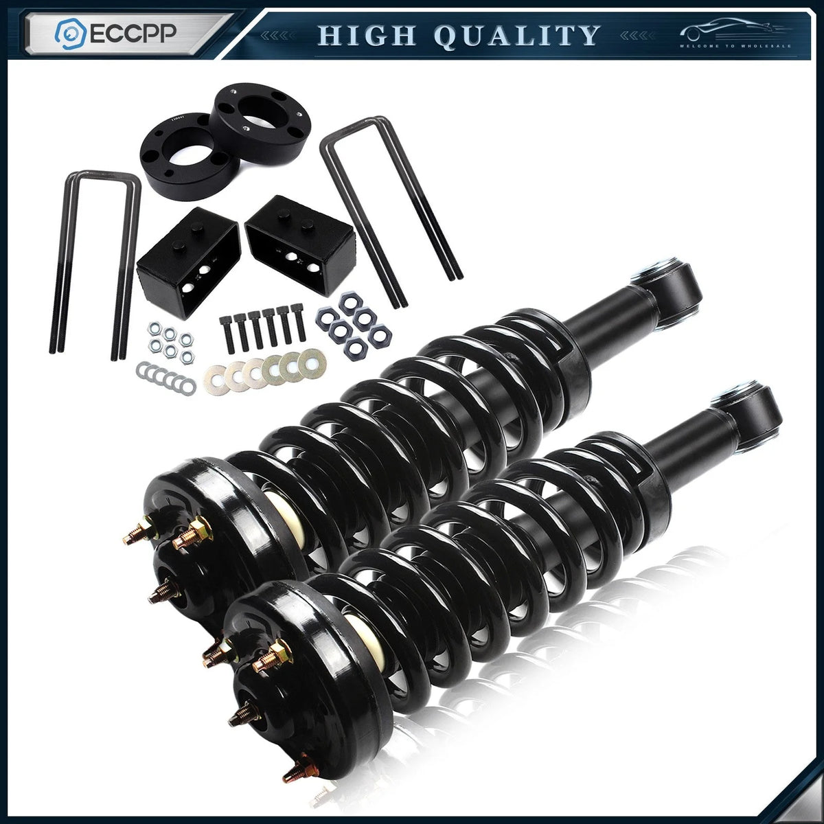 2.5" Front 2" Rear Leveling Lift Kit & Front Complete Struts Fits Ford F150 2WD 6B93BC-57 [1]