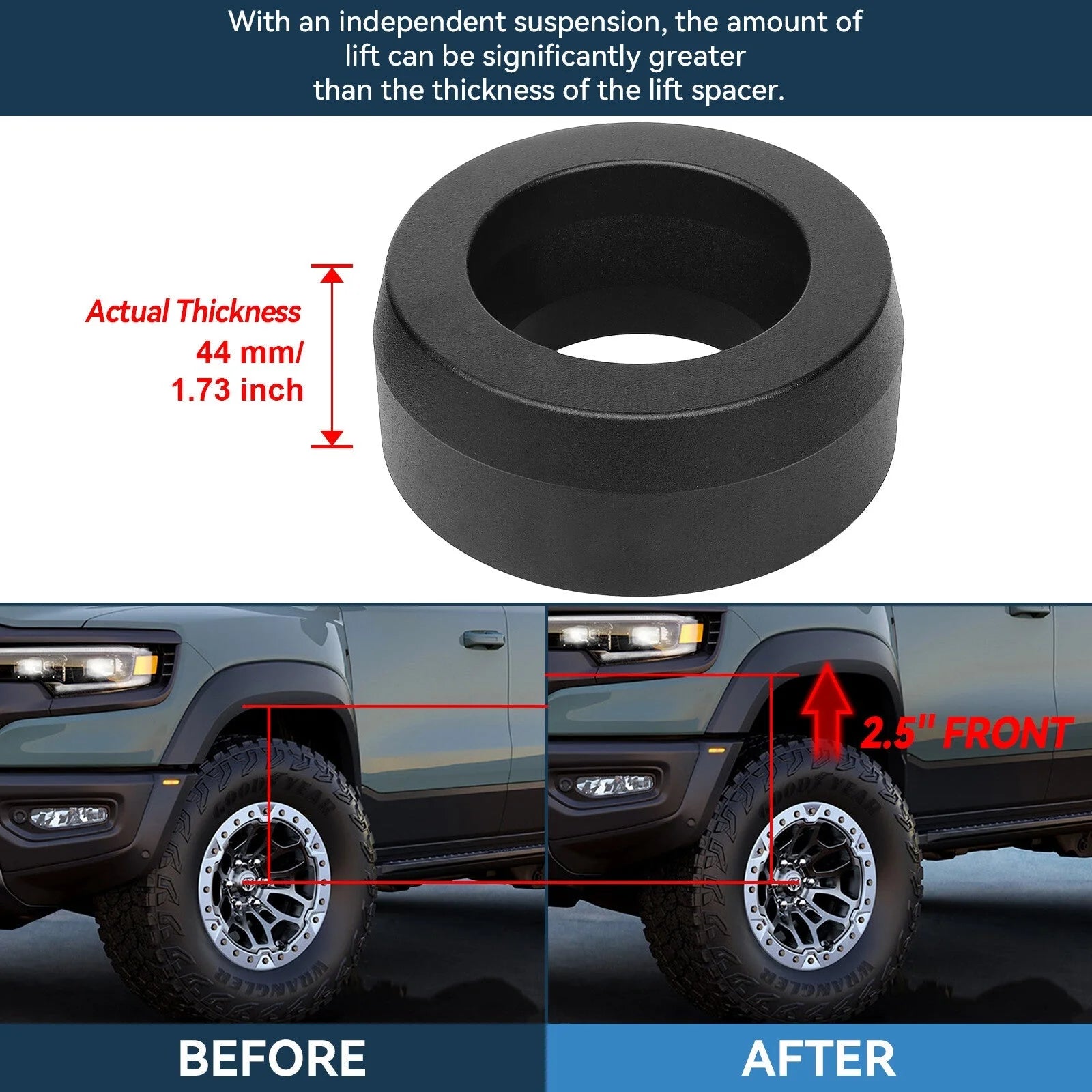 2.5" Front 3" Rear Leveling Lift Kit 2WD For Dodge Ram 1500 2009-2018 2013 2012 KOEEP [10]