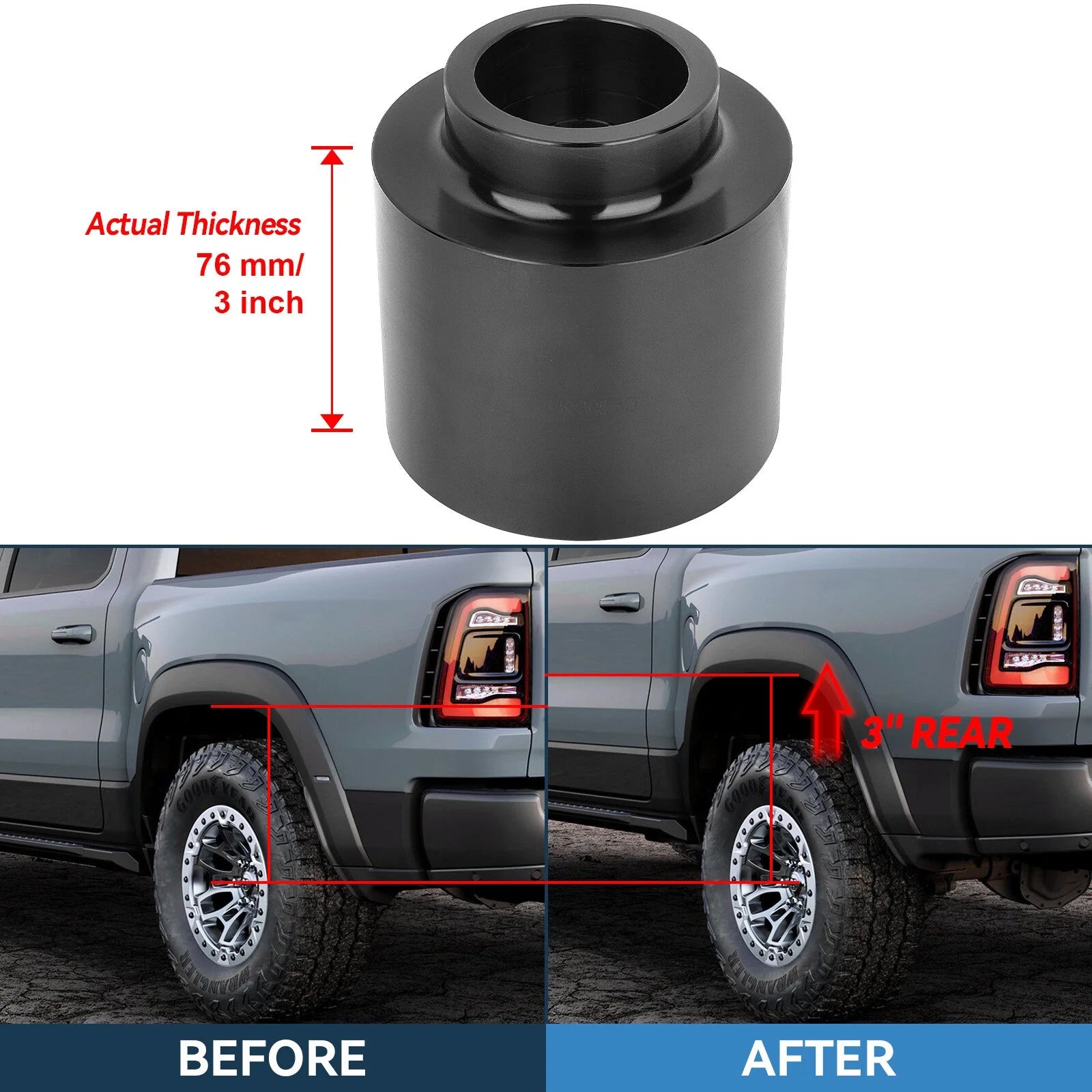 2.5" Front 3" Rear Leveling Lift Kit 2WD For Dodge Ram 1500 2009-2018 2013 2012 KOEEP [11]