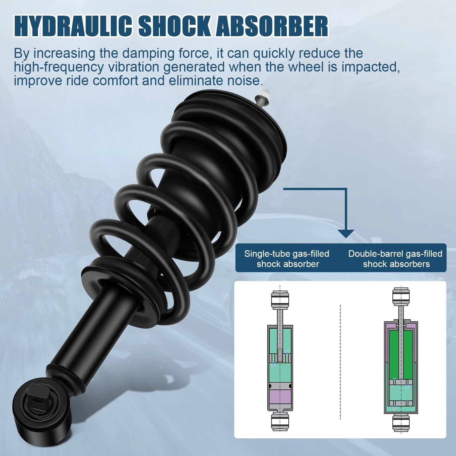 2.5" Front Leveling Kit & Front Complete Struts For Chevy Silverado GMC Sierra KOEEP [5]