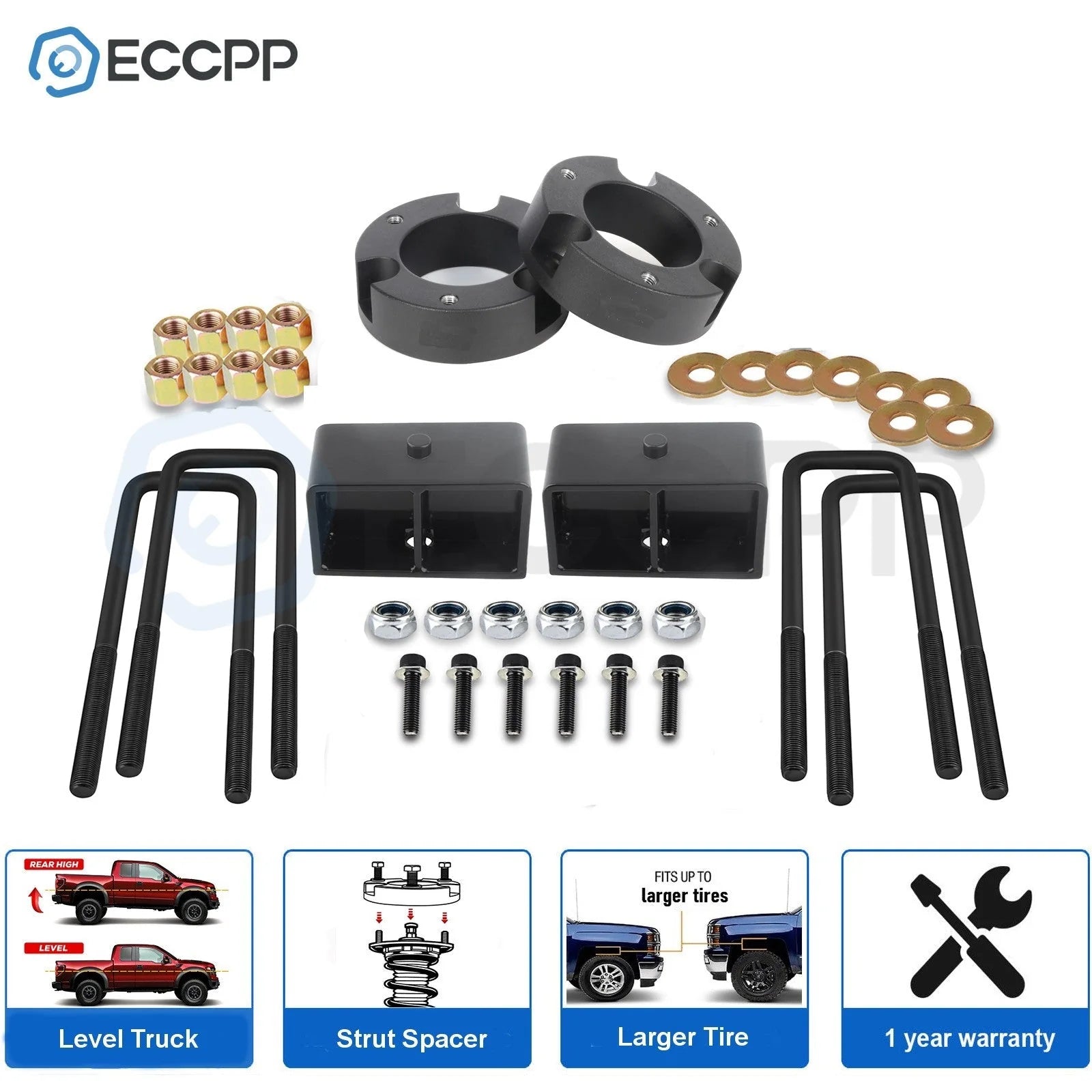 2.5" Front & 3" Rear Leveling Lift Kit For Toyota Tacoma 2005-2023 2WD 4WD 6 Lug KOEEP [1]