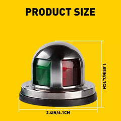 2 IN 1 Marine Boat Yacht Pontoon 12V Stainless Steel LED Bow Navigation Lights A 6B93BC-57 [2]