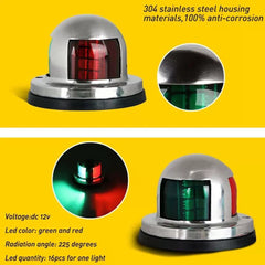 2 IN 1 Marine Boat Yacht Pontoon 12V Stainless Steel LED Bow Navigation Lights A 6B93BC-57 [3]