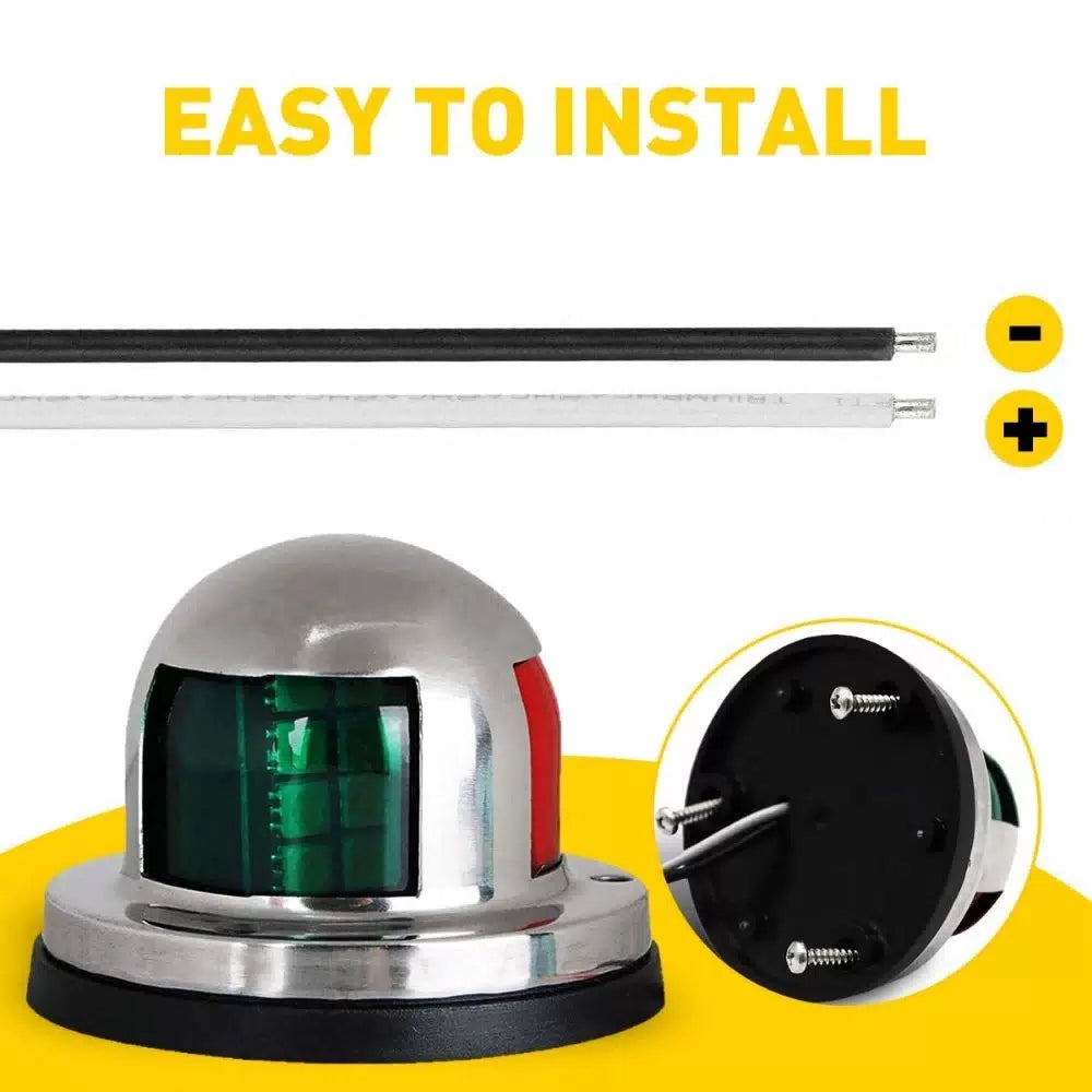 2 IN 1 Marine Boat Yacht Pontoon 12V Stainless Steel LED Bow Navigation Lights A 6B93BC-57 [4]