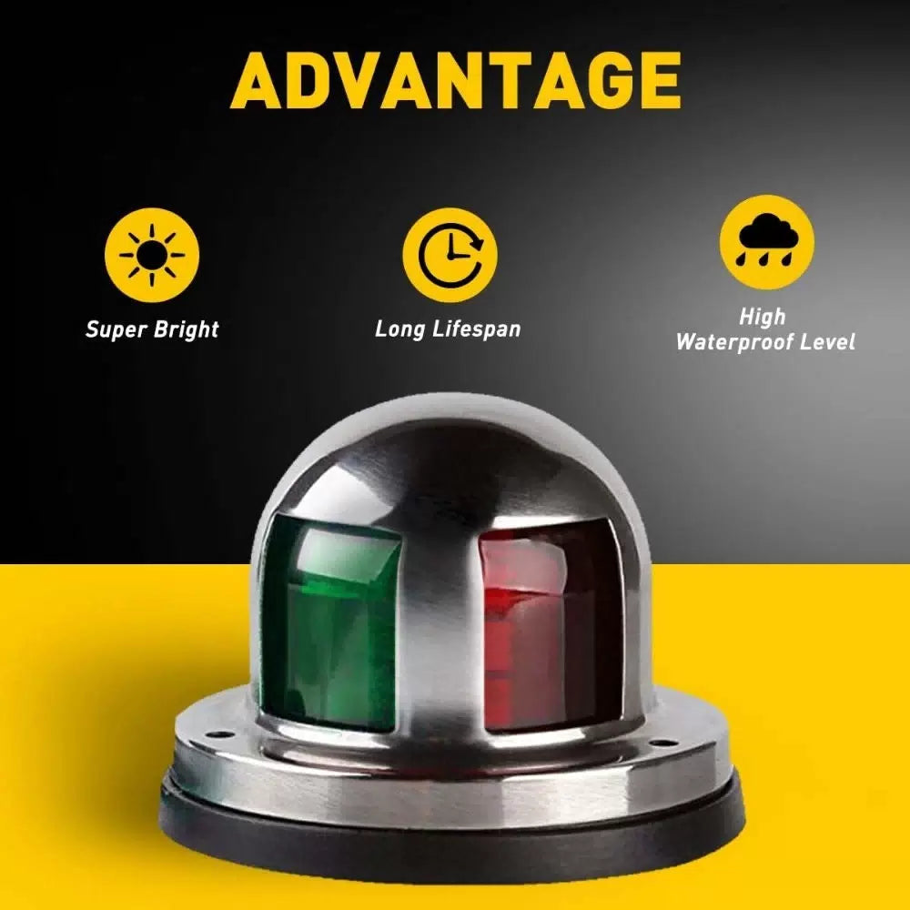 2 IN 1 Marine Boat Yacht Pontoon 12V Stainless Steel LED Bow Navigation Lights A 6B93BC-57 [8]