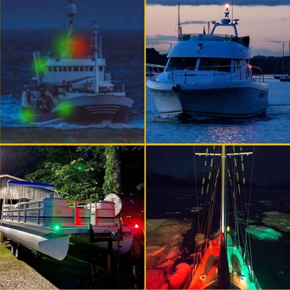 2 IN 1 Marine Boat Yacht Pontoon 12V Stainless Steel LED Bow Navigation Lights A 6B93BC-57 [9]