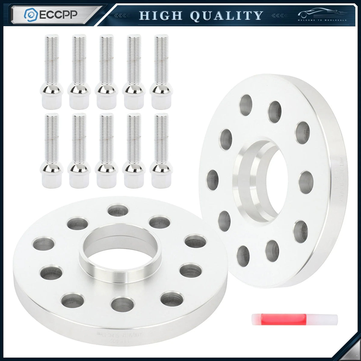 2 Pcs 17mm 5x100 or 5x112 Hub Centric Wheel Spacers 14x1.5 For Volkswagen Audi KOEEP [1]