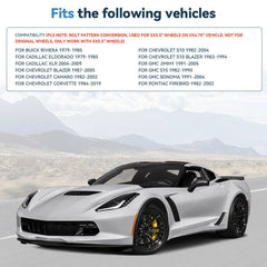 2 Pcs 1.25" 5x4.75 to 5x5.5 Wheel Adapters 12x1.5 For Chevy 5x120.65 to 5x139.7 KOEEP [3]