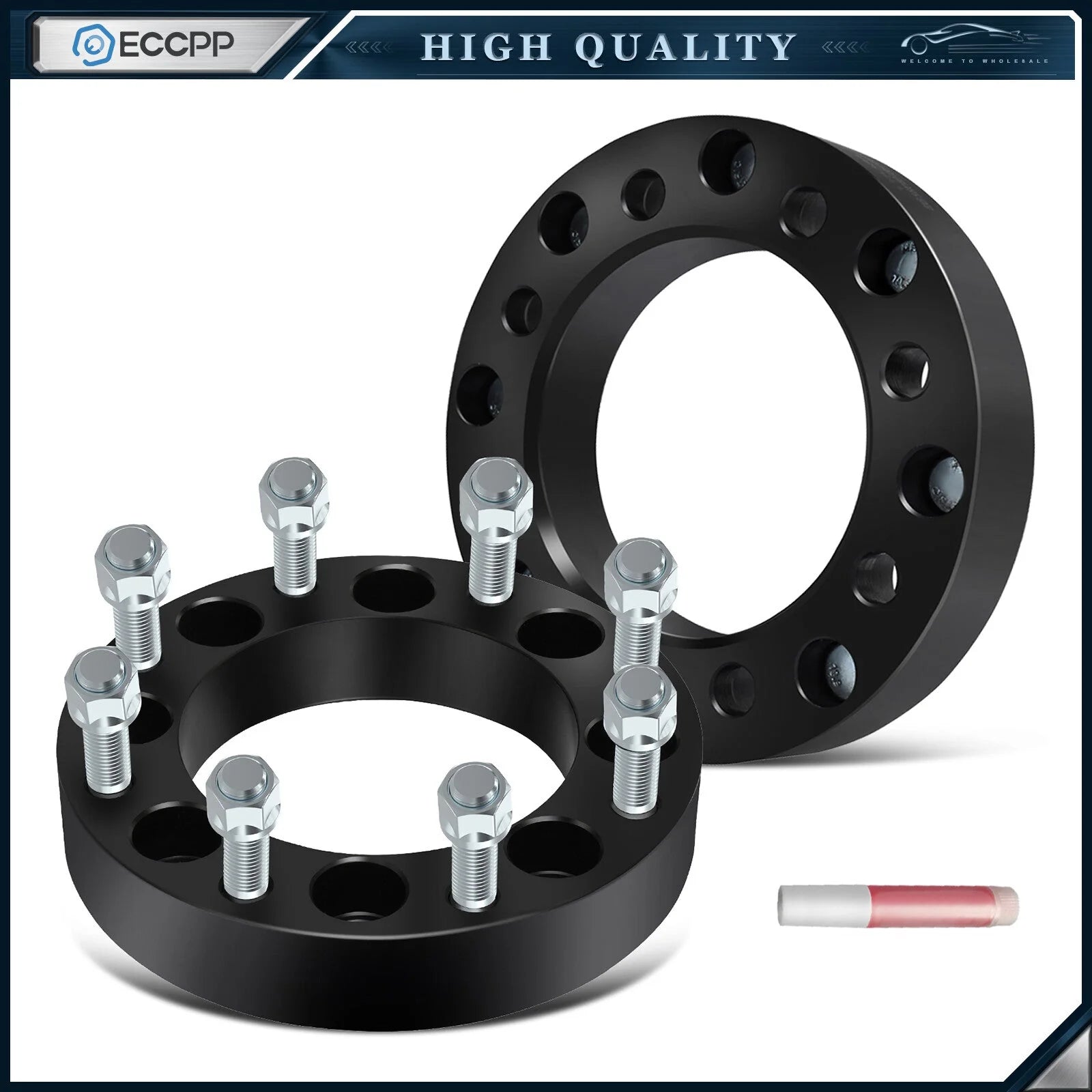 2 Pcs 1.5" 8x6.5 to 8x180 Conversion Wheel Adapters 14x1.5 For Chevy GMC 8 Lug 6B93BC-57 [1]
