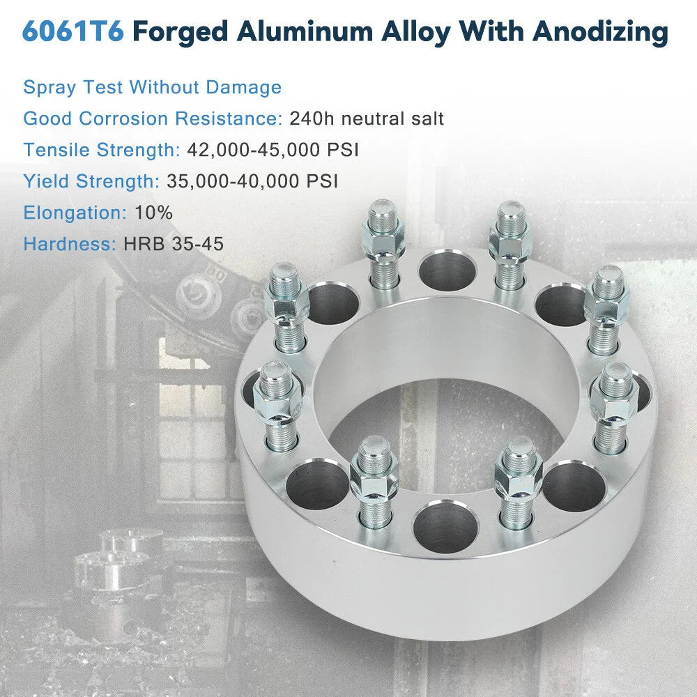 2 Pcs 2.5" 8x6.5 Wheel Spacers 9/16"-18 For Ford F-250 F-350 Dodge Ram 2500 3500 6B93BC-57 [6]