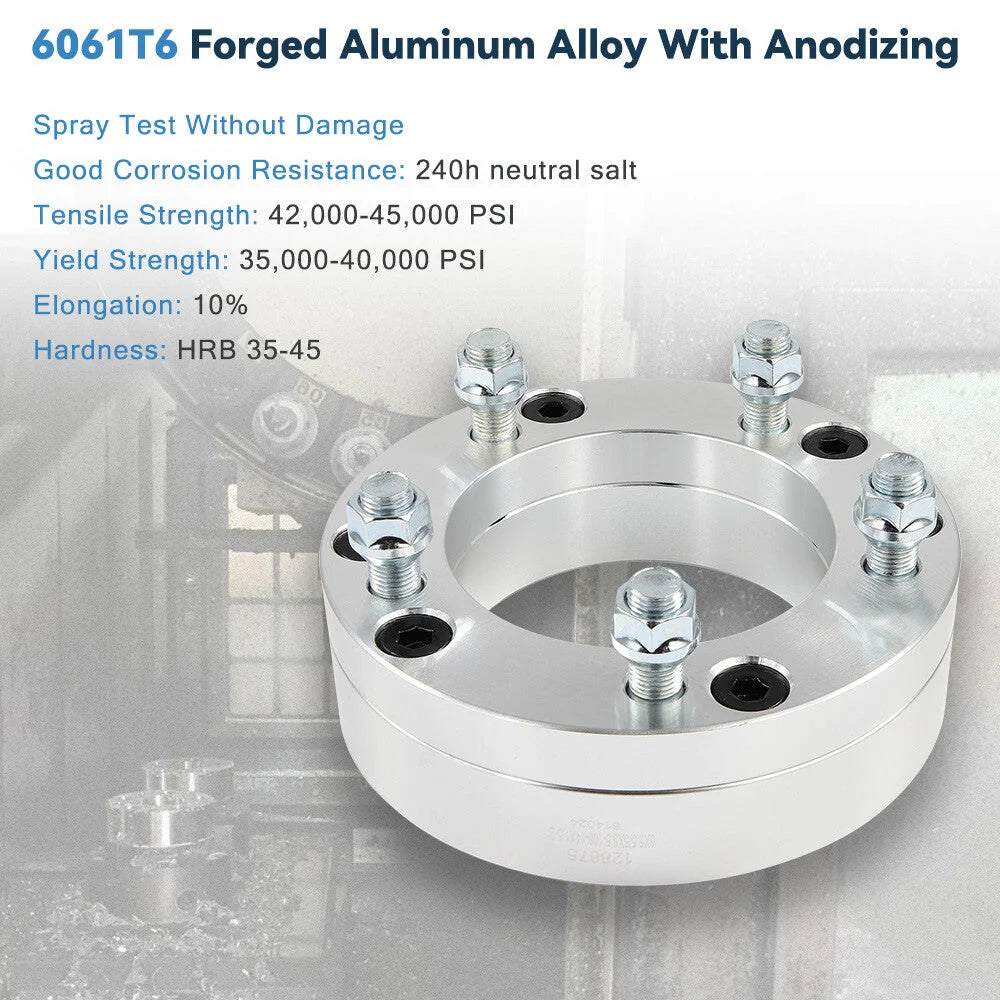 2 Pcs 2" 6x5.5 to 5x5.5 Wheel Adapters 14x1.5 For Chevy Ram 6 Lug to 5 Lug Wheel 6B93BC-57 [6]