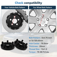 2 Pcs 5x4.75 Hubcentric Wheel Spacers 20mm For Pontiac Firebird GMC Sonoma Jimmy 6B93BC-57 [2]