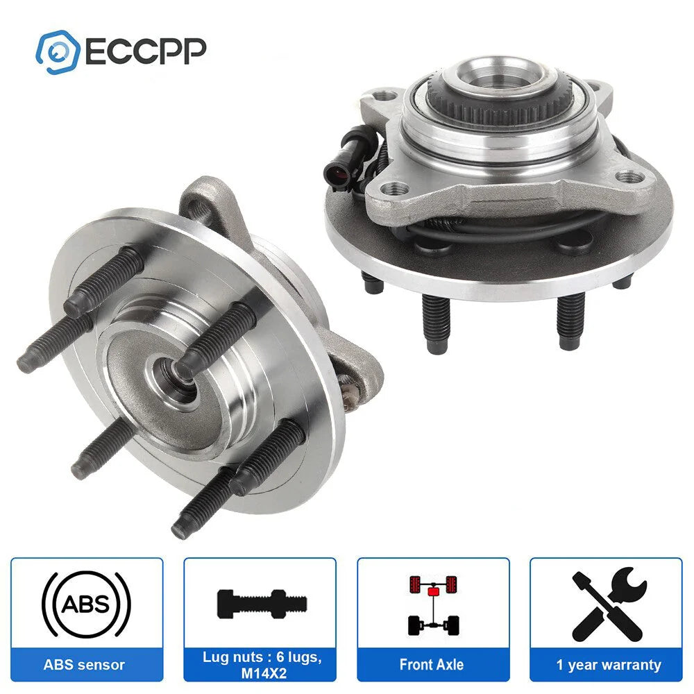 2 Pcs Wheel Hub Bearings Assembly Front For Ford F-150 Expedition 4WD 6 Lug Only KOEEP [1]