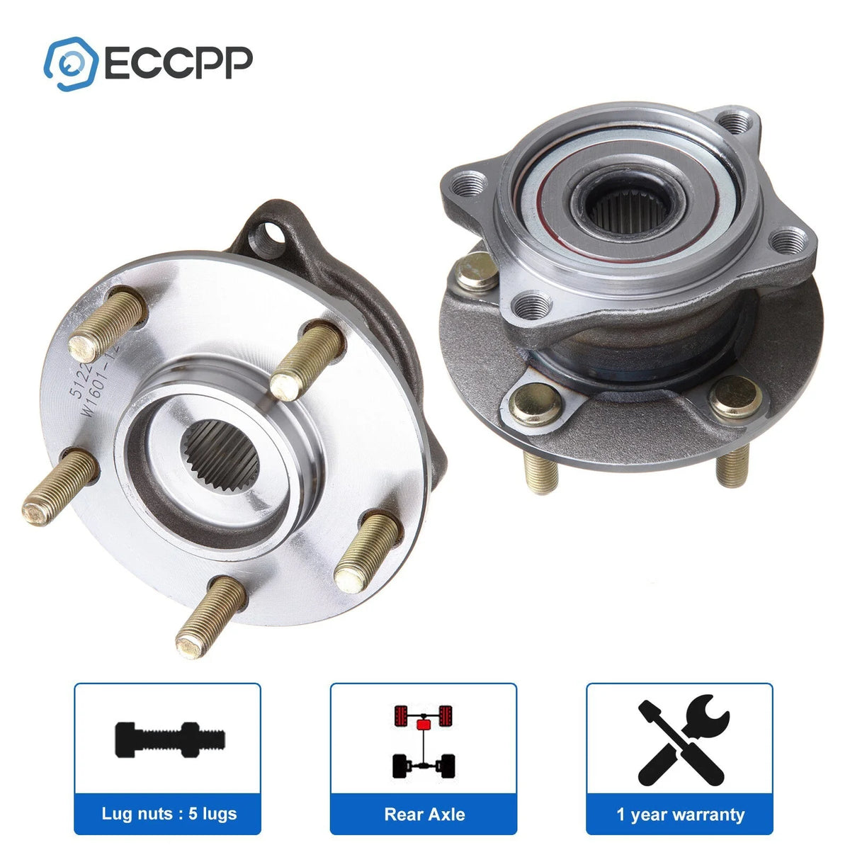 2 Pcs Wheel Hub Bearings Rear AWD For 2004-2008 2010 2011 Mitsubishi Endeavor KOEEP [1]