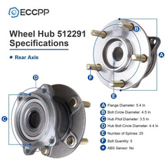 2 Pcs Wheel Hub Bearings Rear AWD For 2004-2008 2010 2011 Mitsubishi Endeavor KOEEP [2]