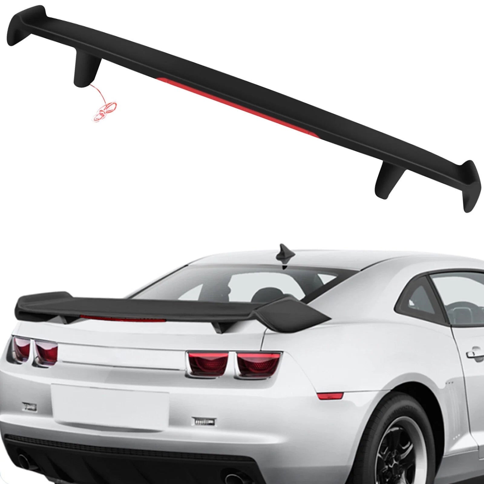2 Post Universal Matte Black Rear Trunk - ABS w/LED 3rd Brake Light KOEEP [1]