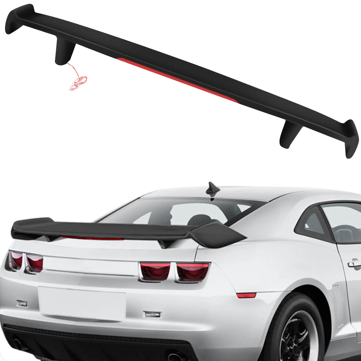 2 Post Universal Matte Black Rear Trunk - ABS w/LED 3rd Brake Light KOEEP [1]