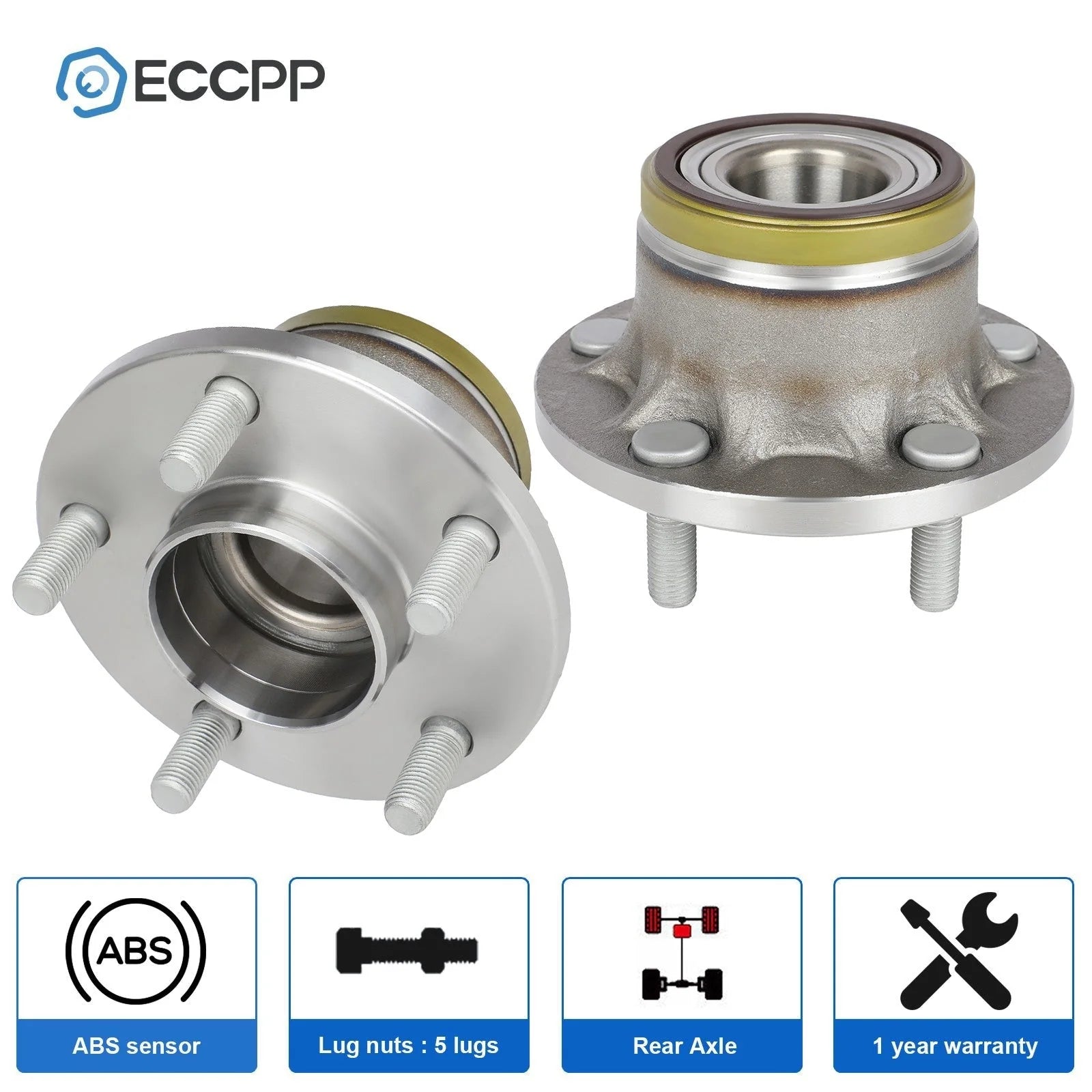 2 Rear Wheel Hub Bearings For 2010 2011 2012 2013 Ford Transit Connect 2.0L FWD 6B93BC-57 [1]