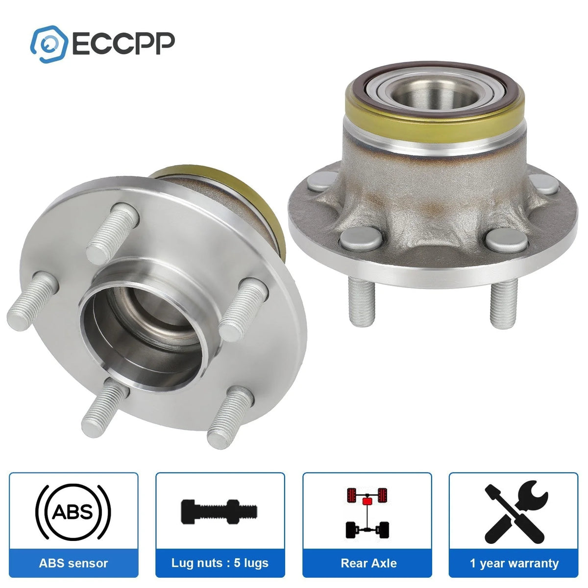 2 Rear Wheel Hub Bearings For 2010 2011 2012 2013 Ford Transit Connect 2.0L FWD 6B93BC-57 [1]