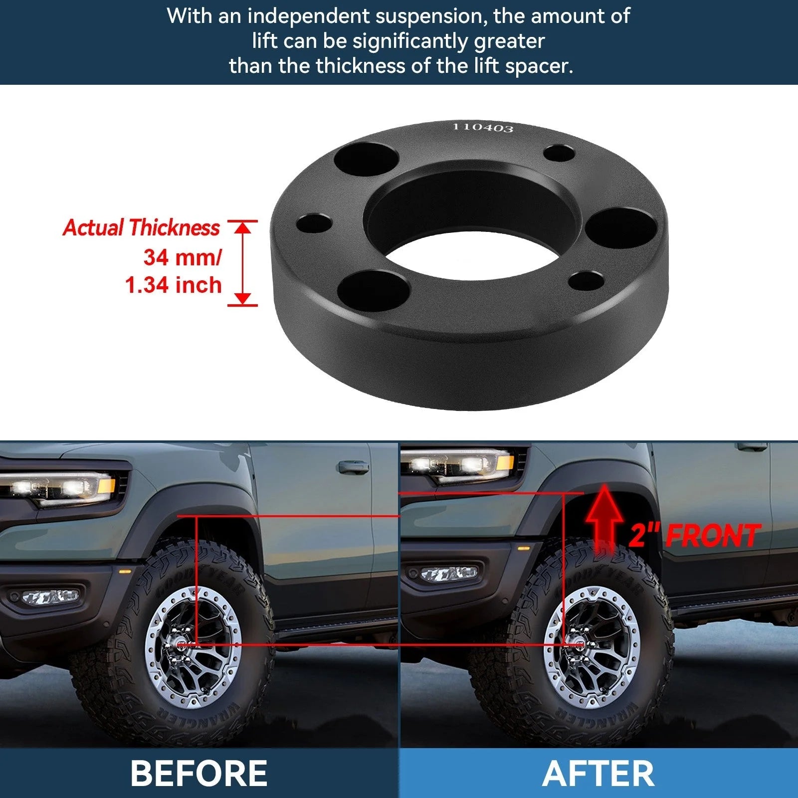 2" Front 2" Rear Leveling Lift Kit & Front Complete Struts Fits Ford F-150 4WD KOEEP [2]