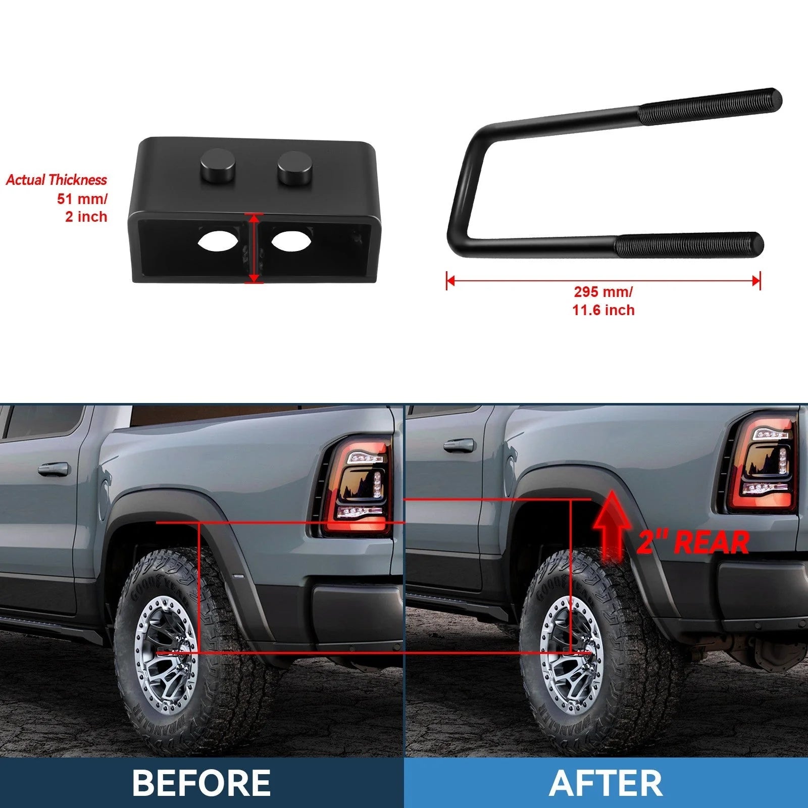 2" Front 2" Rear Leveling Lift Kit & Front Complete Struts Fits Ford F-150 4WD KOEEP [3]