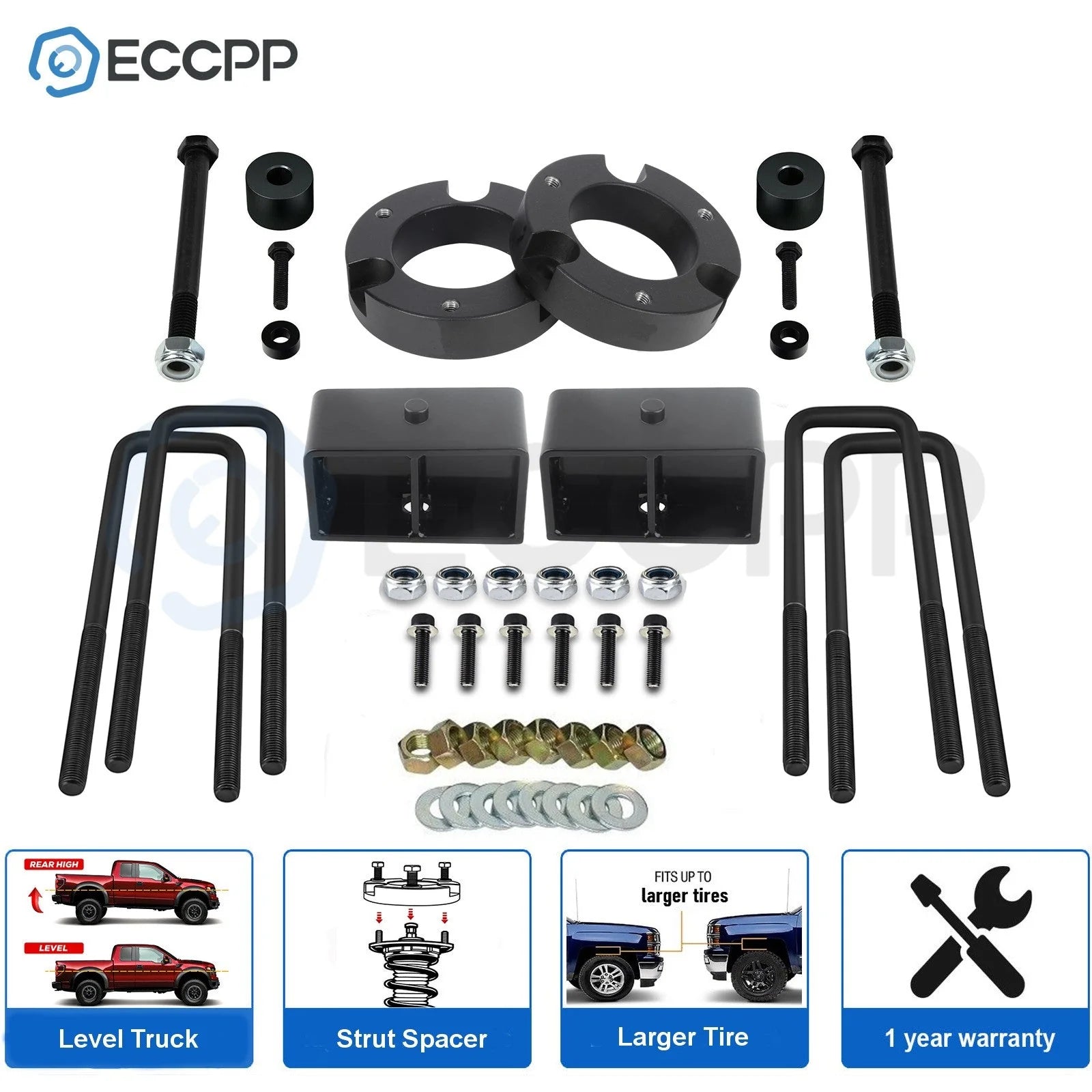 2" Front & 3" Rear Leveling Lift Kit + Diff Drop For Toyota Tacoma 4WD 2005-2023 KOEEP [1]