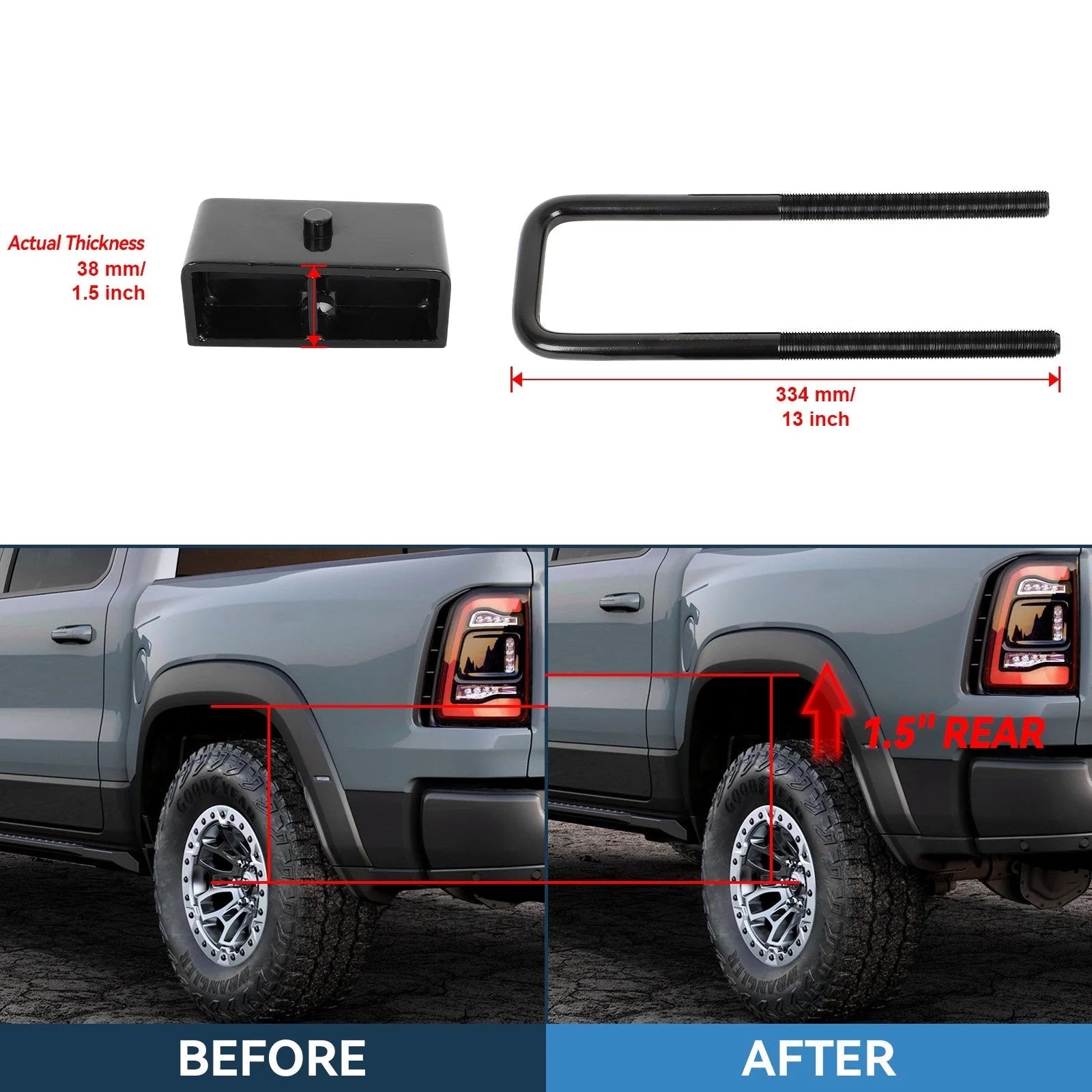 2" Rear Leveling Lift Kit For 2011-2019 Chevy Silverado Sierra 2500 3500 HD 8Lug KOEEP [2]