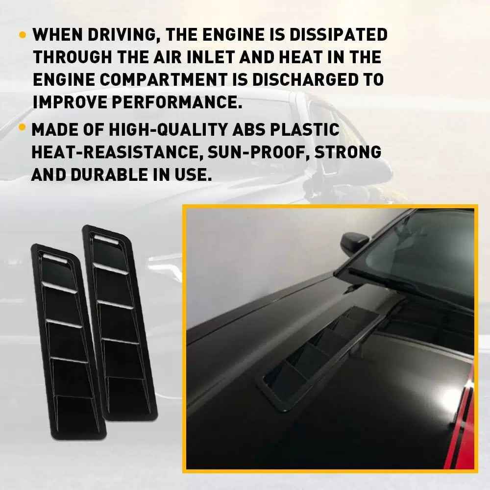 2pcs Car Hood Vent Scoop Kit Cold Air Flow Intake Louvers Cooling Bonnet Cover A 6B93BC-57 [5]
