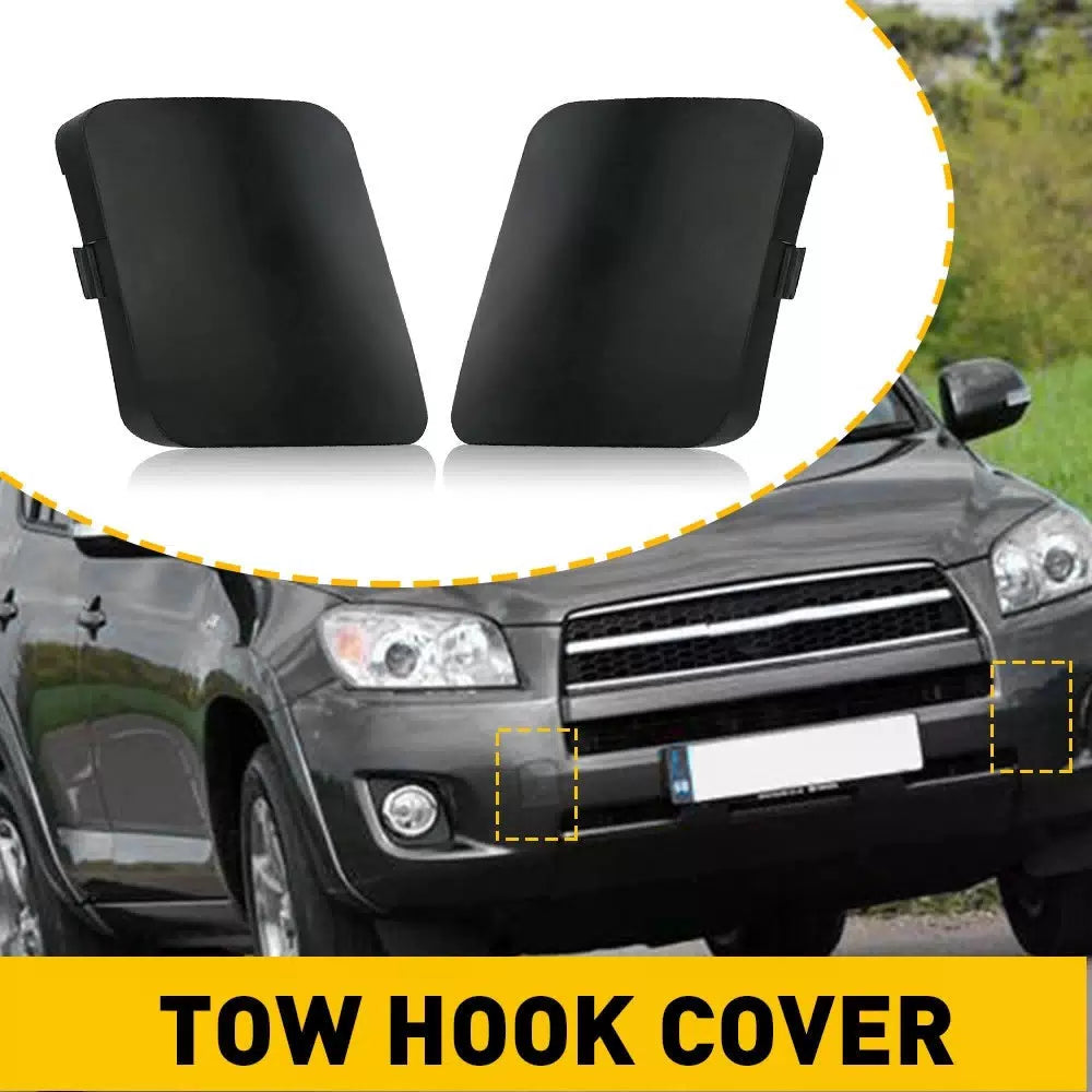 2pcs For Toyota RAV4 2006-2008 Front Bumper Tow Hook Eye Cover Cap Left Right EA 6B93BC-57 [10]