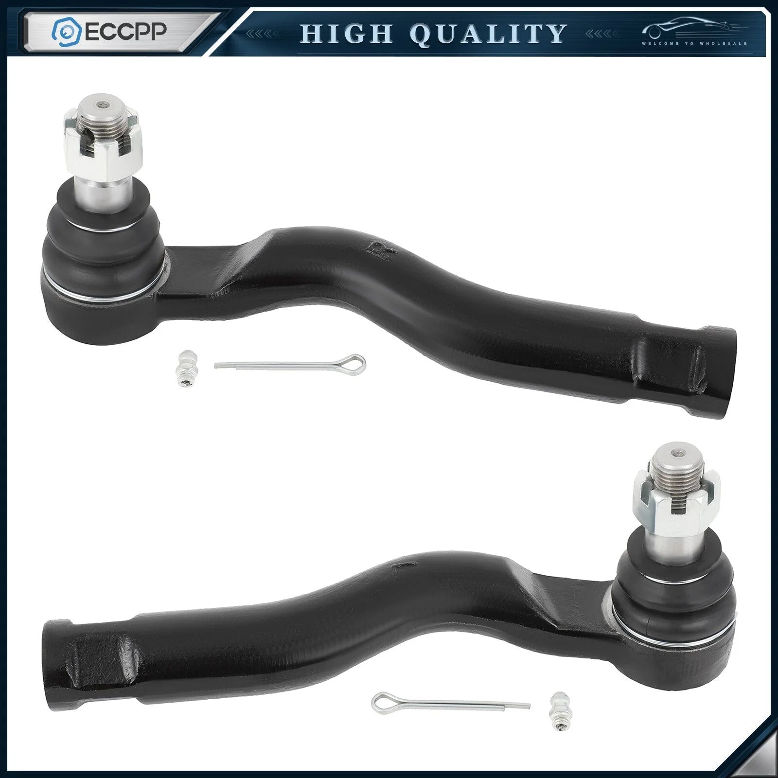 2pcs Front Outer Tie Rod Ends For 2007-2017 2018 2019 2020 TOYOTA SEQUOIA TUNDRA 6B93BC-57 [1]